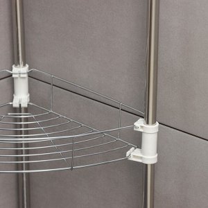 Этажерка настольная угловая 3-х секционная, 38.5x27.5x54.5 см, хром