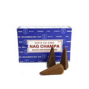 Благовония Satya Back Flow Cones Nagchampa стелющийся дым конусы уп-12шт по 10 конусов