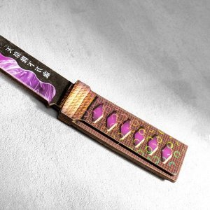 Сувенир деревянный "Нож Танто", в ножнах, фиолетовый