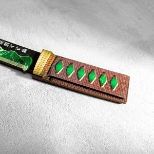 Сувенир деревянный "Нож Танто", в ножнах, зеленый