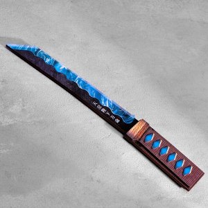 Сувенир деревянный "Нож Танто", в ножнах, синий