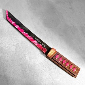 Сувенир деревянный "Нож Танто", в ножнах, розовый