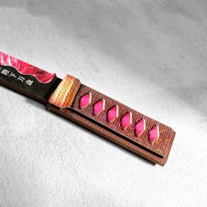 Сувенир деревянный "Нож Танто", в ножнах, розовый