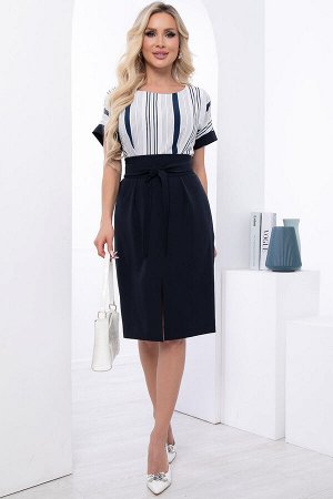 Платье Услуга примерки !

Ткань: блузочная, низ - костюмная.
Состав: 60% п/э, 35% вискоза. 5% эластан.
Цвет: темно-синий.
Вид застежки: потайная молния в боковом шве.
Силуэт: полуприлегающий.
Карманы: