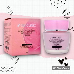 3W CLINIC Крем для лица Flower Effect Extra Moisture Cream, 50 мл