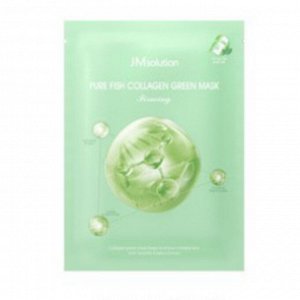 JMsolution Pure Fish Collagen Green Mask Firming Укрепляющая коллагеновая маска с центеллой и керамидами