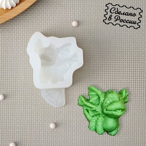 Молд для заливки «Конфетка дракоша», силикон, 3.8x3.8 см, толщина 2.2 см, прозрачный
