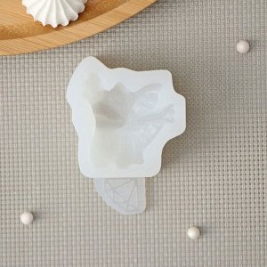 Молд для заливки «Конфетка дракоша», силикон, 3.8x3.8 см, толщина 2.2 см, прозрачный
