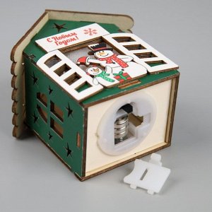 Ёлочная игрушка «Два снеговика», 8x7x6 см, 1 LED, от батареек, свечение тёплое белое