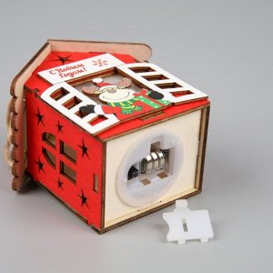 Ёлочная игрушка «Дом с оленем», 8.7х4.6 см, 1 LED, от батареек, свечение тёплое белое
