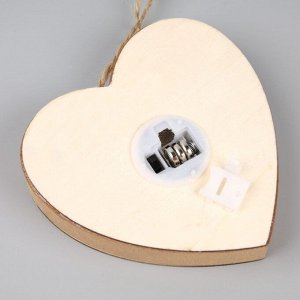 Ёлочная игрушка «Сердце со Снегурочкой», 11х2.5x10.5 см, 1 LED, от батареек, свечение тёплое белое