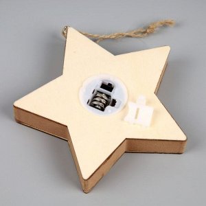 Ёлочная игрушка «Звезда со снеговиком», 12х12х2 см, 1 LED, от батареек, свечение тёплое белое
