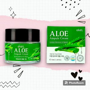 [EKEL] Ампульный крем с экстрактом алоэ, Aloe ampule cream,  70 мл