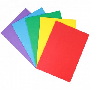 Фоамиран цветная пористая резина для поделок 5 листов А4