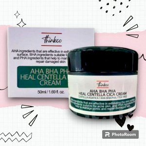 Thinkco. Крем с AHA, BHA, PHA кислотами и центеллой азиатской для проблемной кожи AHA BHA PHA HEAL