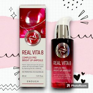 [Enough] Сыворотка для лица с витаминным комплексом, Real Vita 8 Complex Pro Bright Up Ampoule 30мл.