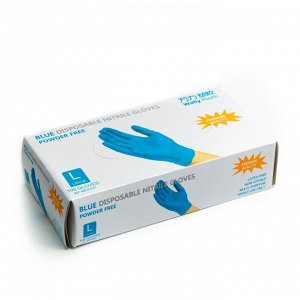 Перчатки нитриловые синие, размер L (1 уп. - 100 шт.) (1/10) Китай