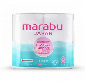 Бумага туалетная MARABU  3-х слойная 30 м, 8 рулонов