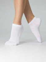 Носки &quot;Белые&quot;, однотонные, короткие, женские