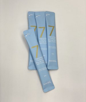Masil 7 Ceramide Perfume Shower Gel Baby Powder Парфюмированный гель для душа с натуральным ароматом хлопка 8 мл*1 шт