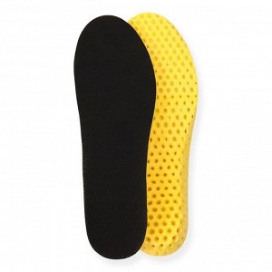 Стельки для обуви, влаговпитывающие, дышащие, 1 пара, цвет чёрный/жёлтый
