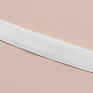 Лента бархатная, 6 мм, 18 ± 1 м, цвет белый №01