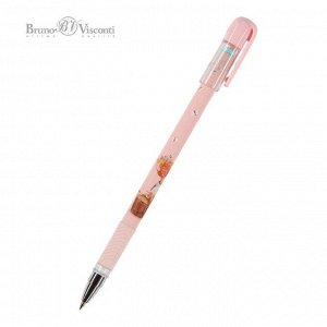 Ручка шариковая BrunoVisconti MagicWrite "Олененок на пеньке", узел 0.5 мм, синие чернила, матовый корпус Soft Touch