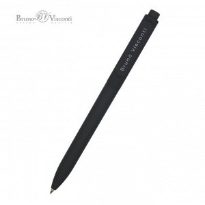 Ручка шариковая автоматическая, 0,7 мм, BrunoVisconti SoftClick Black, стержень синий, корпус soft touch