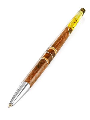 Уникальная ручка из дерева и натурального цельного балтийского янтаря «Олливандер»