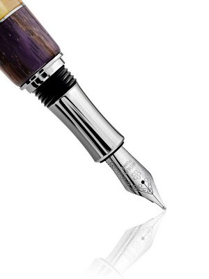 Перьевая ручка авторской работы из дерева и натурального янтаря