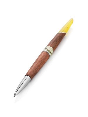 Эксклюзивная ручка из древесины и натурального балтийского янтаря с выдвижным механизмом «Олливандер»