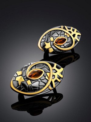 Изысканные серьги из натурального янтаря «Донателла»