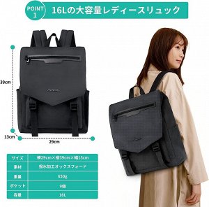 LOVVENTO Women's Backpack — элегантный женский рюкзак, черный