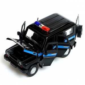 Машина металлическая «УАЗ Hunter. Полиция», инерция, 1:24, свет и звук