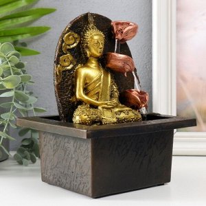 Фонтан настольный от сети "Будда медитирует у фонтана" 13х13х20 см