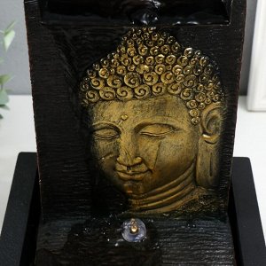 Фонтан настольный от сети, подсветка "Изображение Будды на стене" 21,5х17х27,5 см