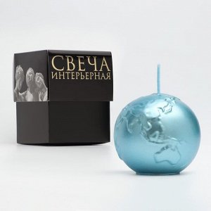 Свеча фигурная "Шар. Планета", 6х5,5 см, бирюзовый, в коробке
