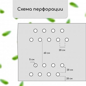 Материал мульчирующий, с перфорацией (4 ряда), 20 × 1,6 м, плотность 80 г/м², спанбонд с УФ-стабилизатором, чёрный, Greengo, Эконом 20%