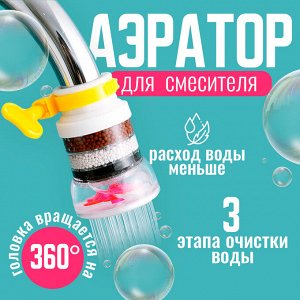 Аэратор, регулировка потока, пластик, цвет в ассортименте