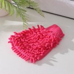 Варежка для уборки Доляна «Букли», микрофибра односторонняя, 15*20 см, цвет МИКС
