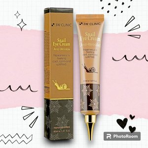 3W CLINIC Крем для глаз Snail Eye Cream Anti-Wrinkle, 40 гр