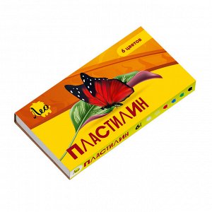 "Лео" "Ярко" Пластилин классический LBMC-0106 120 г ( в картонной упаковке ) 6 цв. .