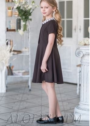Платье школьное Вальс, цвет коричневый