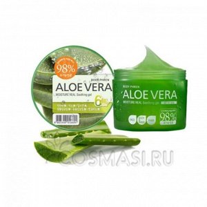 Welcos Гель для тела успокаивающий с экстрактом алоэ Soothing Gel Aloe Vera Moisture Real, 500 мл