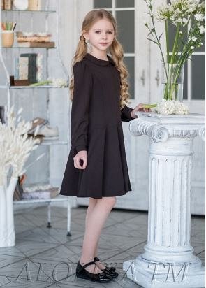 Платье школьное Одноклассница, цвет т.коричневый