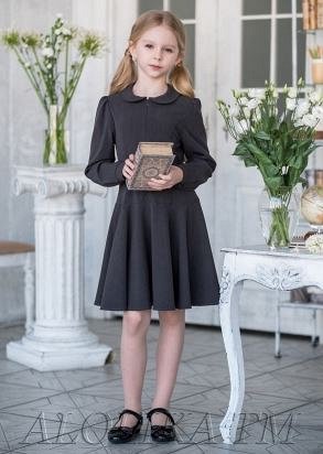 Платье школьное Одноклассница, цвет т.серый