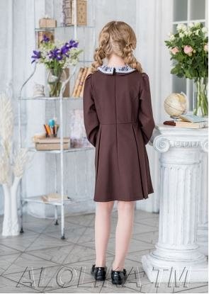 Платье школьное Первоклашка, цвет коричневый