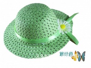 "Соломенная" шляпка зеленая