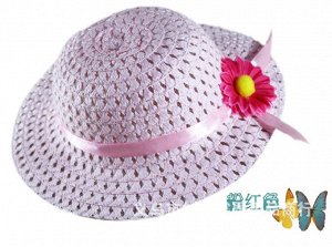 "Соломенная" шляпка светло-розовая