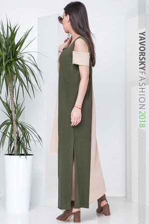 Комбинированное платье "Бамбук" легкое качественное